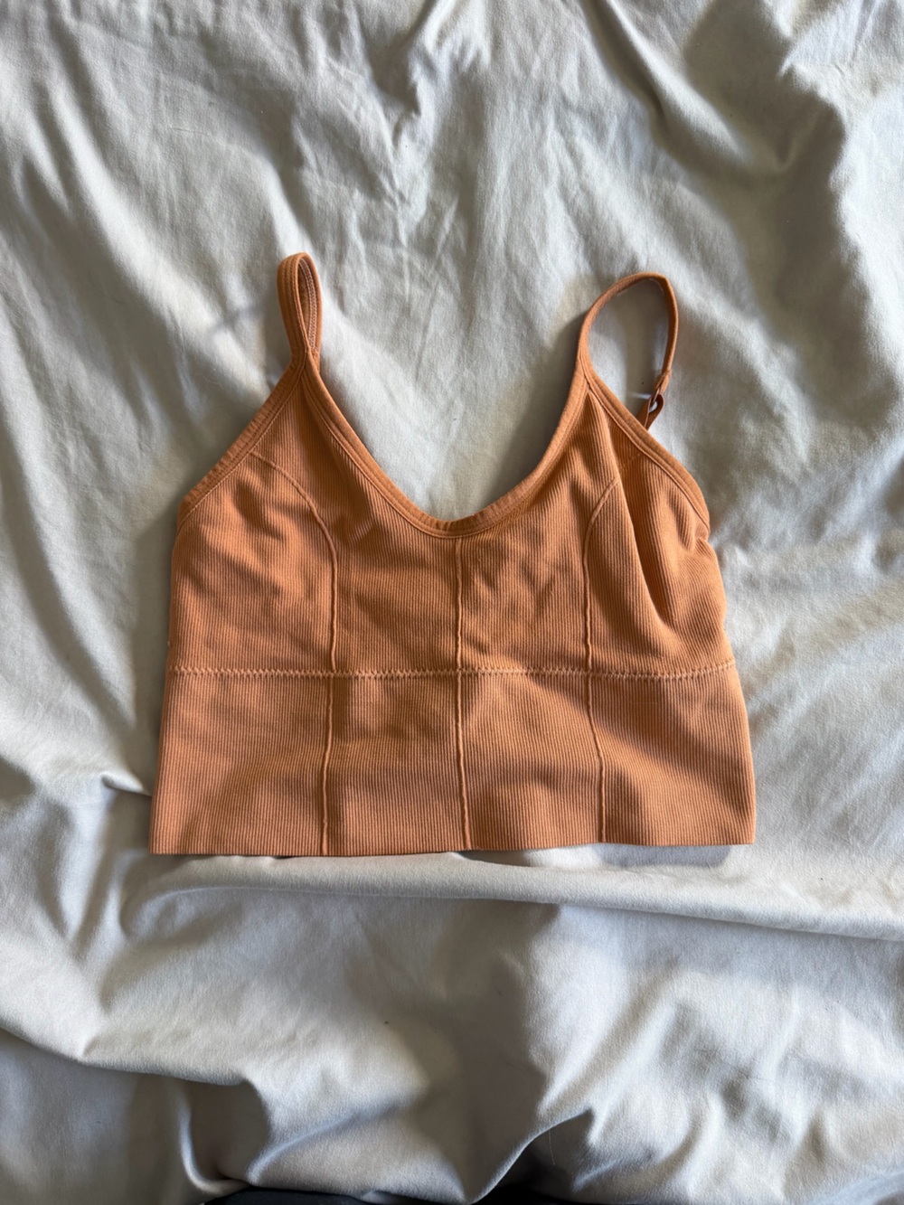 Forever 21 Peach Orange Ribbed Crop Tank